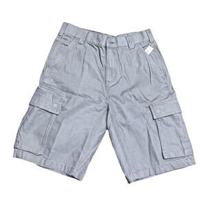 NWT Amazon Essentials Work Wear Cargo Shorts Mens 11" Grey Zip Fly Button Pocket